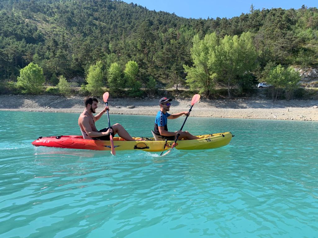 kayak lac de castillon plage Sirocco